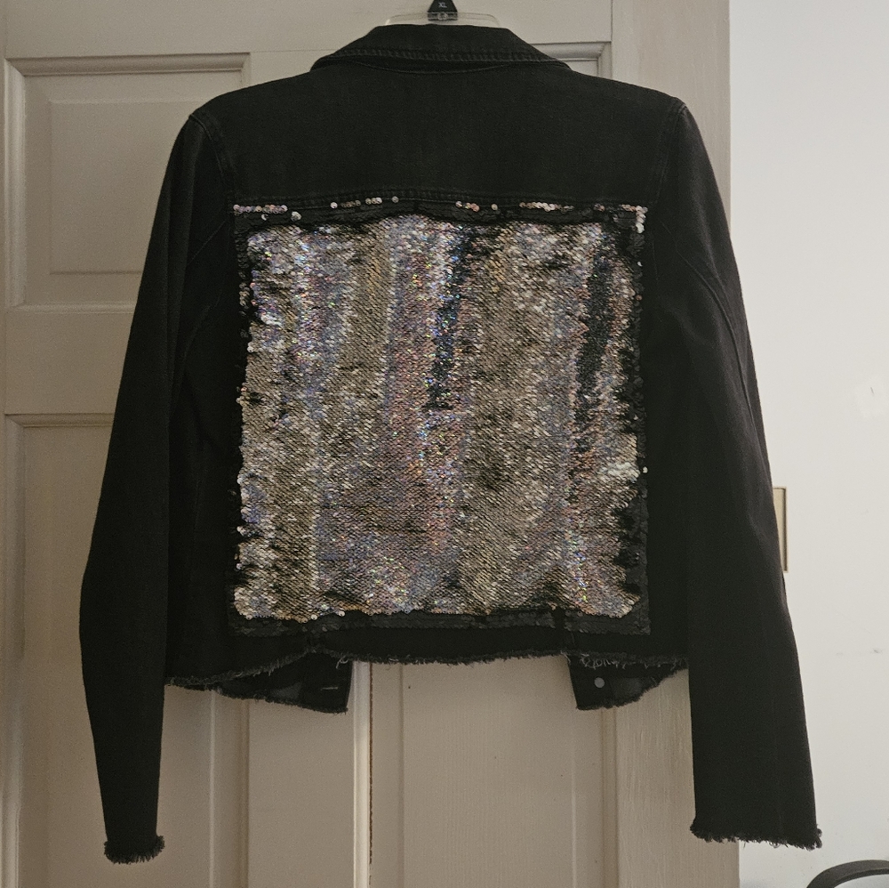 HTrailz Black Denim Sequin Jacket